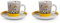 Egan Set 2 Tazze caffè con piattini Collezione Le Casette. Oggetto Realizzato in Porcellana di Colore Giallo e Bianco e Multicolore. La referenza è PLC02/1G