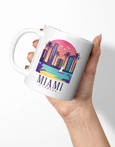 BLAK TEE Miami Florida Skyline Porcelain Coffee and Tea Mug 330 ml
