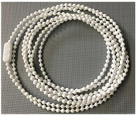 EFIXS Rollokette aus PVC (Bedienkette) – mit Kettenverbinder - Bedienlänge 50 cm (Umlauf 100 cm) - 3,2 x 4 mm, für Rollos, Jalousien, Lamellenvorhänge, Farbe: Weiss