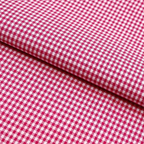 Stoff Meterware Karo 2x2 mm Baumwolle - Kariert, Landhaus, Züchen, Kleidung, Tisch, Kissen, Vorhang, Deko, Nähen, Basteln (Pink)