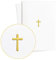 2er Set Trauerkarten, Beileidskarten mit Umschlägen schlicht|Christliche Trauerkarte einzeln mit Kreuz in Goldfolienprägung, hochwertig, edel, stilvoll, E25