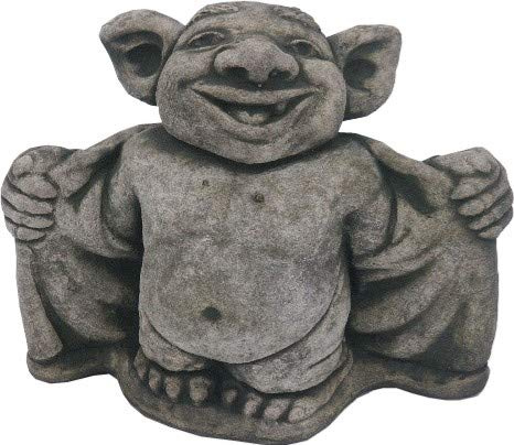 Steingussfigur Troll Striptise