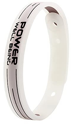 Power Ionics Transparent schwarz Silikonarmband Surfer Armband Herren Damen Fitnessarmband 24 cm 5 Loch