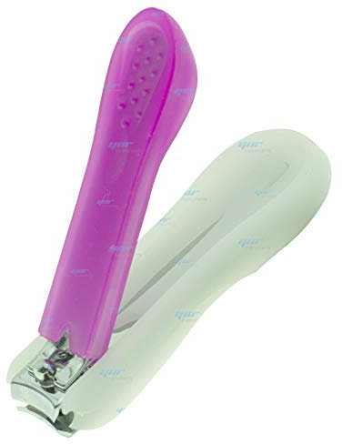 German Best Fingernail Clippers Pink Blue | Perfect New Year Gifts for Men & Women | Extra Sharp Easy Grip Nail Clipper | Professional Deluxe Stainless Steel Nail Clippers (Pink Large)