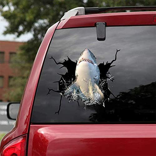 Ocean Gift Autoaufkleber Hai Fisch Autoaufkleber 2 Stück – Realistischer Hai für Autofenster, Wände, Serie 2, Größe 30,5 x 30,5 cm