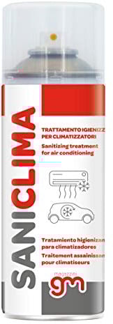 Magazzini GM SANICLIMA, Spray Igienizzante per Climatizzatori Casa e Auto, Soluzione Alcolica, Elimina Odori, Uso Multiplo, 400 ml (1)