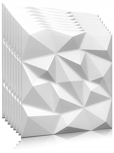Deccart - 3D Wandpaneele Styropor Wandverkleidung Decke Deckenverkleidung Paneele Deckenplatten Wall Deko Panel Wand Panels Polystyrol 50x50 cm Brylant 12 m², 48 Stück, weiß