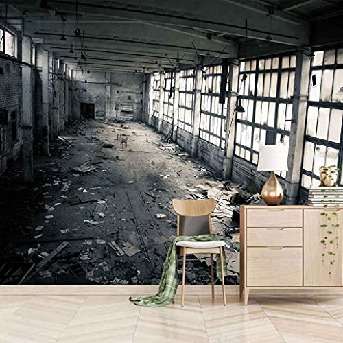 FVGKYS Wohnzimmer Schlafzimmer Hintergrund Wandbild Tapete Wandtattoo Retro Verfallene Fabrik Benutzerdefinierte 3D Selbstklebend Fototapeten Wand Papier 300x210cm Heimdekoration Wandgemälde