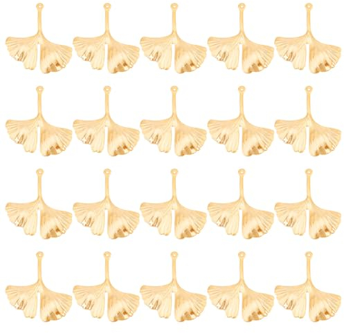 UNICRAFTALE Über 20pcs Goldene Ginkgo Charm Blatt Anhänger Edelstahl Anhänger Metall Charms Armband Anhänger Blatt Ohrringe Anhänger Für Die Schmuckherstellung, Loch 0.8 mm