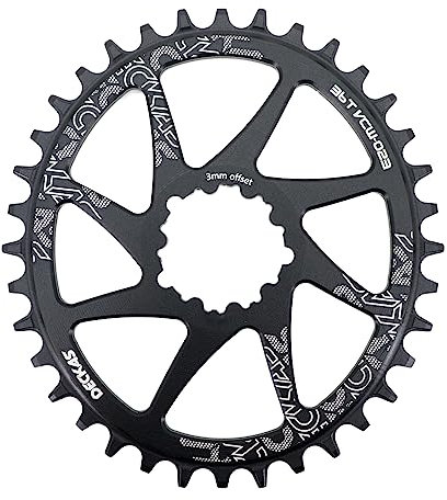 DJC GXP Kettenblatt Direktmontage 3 mm Offset Oval Kettenblatt für Sram GXP Interface Kurbelgarnitur Aluminium Leicht 30 32 34 36 38 Zähne (36T)