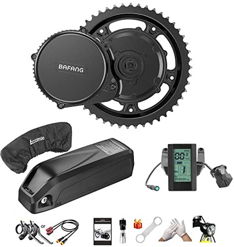 Bafang eBike Kit de conversion moteur 48 V 750 W avec batterie rechargeable 17,5 Ah pour VTT, vélo de route, moteur intermédiaire étanche BBS02 Pedelec DIY convertisseur de vélo électrique pour