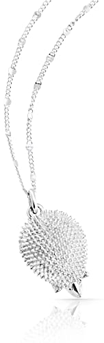Tiramisu | Collana con il Riccio | Gioiello Donna | 925 Argento Sterling Placcato Rodio | Catenina Grumetta Piatta con Pendente | Collanina Sottile | Regalo Elegante | Senza Nichel | 40 cm