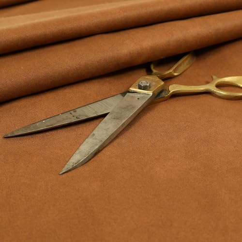 Soft Durable Faux Suede Feel Leather Upholstery Fabric, Tan | By The Metre, Faux Suede