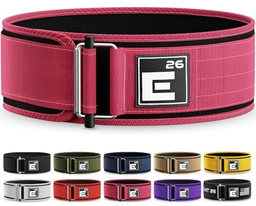 Selbstsichernder Gewichthebergürtel, Premium-Gewichthebergürtel für ernsthafte funktionelle Fitness, Gewichtheben und olympisches Heben, Kreuzheben-Trainingsgürtel (Größe M, Miami Pink)