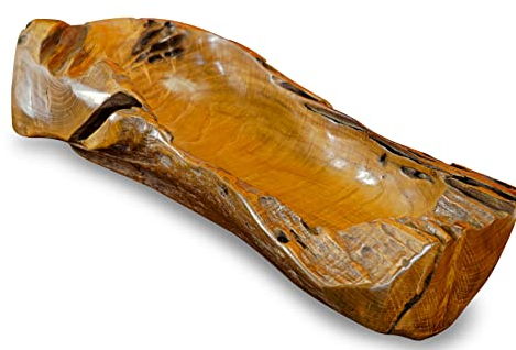 Kinaree Deko Schale Wurzelholz - Schale Teak Massivholz - 55-65cm Obst Schale