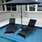 PURPLE LEAF Bain De Soleil Lot De 2 avec Table, Transat Jardin Extérieur, Ajustables et empilables, Coussin Amovible, Courbé Textilène Aluminium, Transat Piscine, Noir