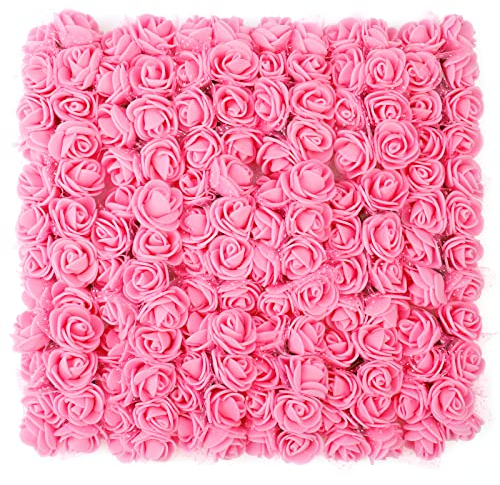 MWOOT Fiori Artificiali Rosa, 144 Pezzi Rosa Finta, Piccolo Fiore Finto per Cerimonia Nuziale Fermagli per Capelli, Accessori per Cerchietti, 2.5CM Capolini Finti Fai Da Te