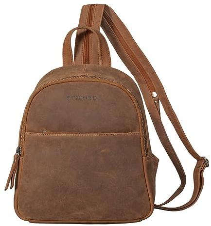 STILORD 'Rey' 2-in-1 Crossbody Rucksack Leder Damen Klein Sling Bag Rucksacktasche Frauen Mini Crossover Bag Ledertasche elegant Daypack Vintage Womens Backpack Echtleder, Farbe:tarragona - braun