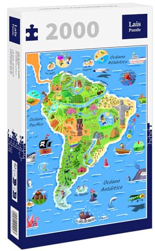 Lais Jigsaw Puzzle map of South America in Spanish 2000 pieces
