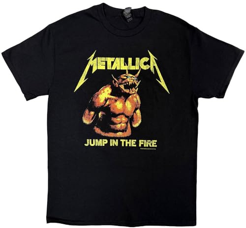 Metallica T Shirt Jump in The Fire Vintage Band Logo Official Unisex Black XL