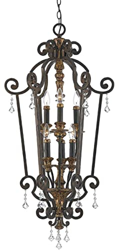 Casa Padrino Barock Kristall Kronleuchter Bronze/Antik Gold Ø 52 x H. 105 cm - Prunkvoller Barockstil Kronleuchter - Wohnzimmer & Hotel Kronleuchter - Barock Möbel - Barock Leuchten