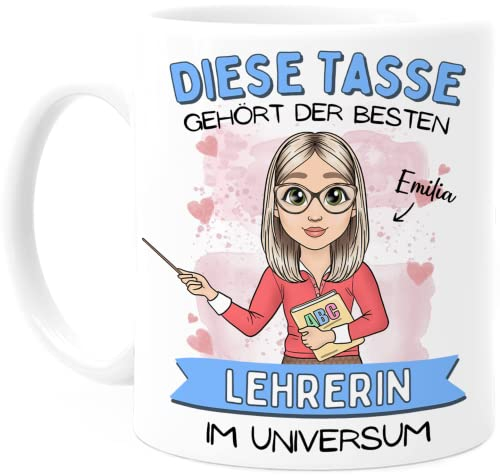 Tassenliebling® Lehrerin Geschenk Tasse personalisiert - Tasse Lehrerin - Beidseitiger Druck - Abschiedsgeschenk Lehrerin - Geschenk Lehrerin Grundschule Gymnasium Realschule Mittelschule