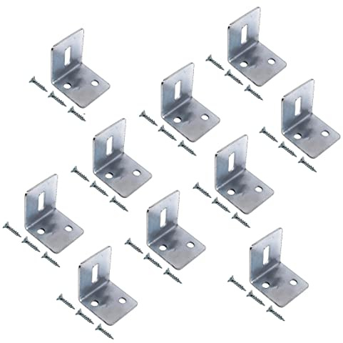 TERF® Heavy Duty Standard Worktop Bracket 25mm (1 inch) Square Worktop Brace Bracket including Fixing Screw - Pack of 10
