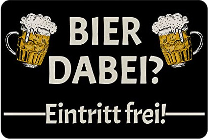 Print Royal PR Lustige Fußmatte mit Spruch für die Haustür - Bier dabei Eintritt frei! - Fußabtreter als Geschenkidee für Männer - rutschfest, Fliz, 60 x 40 cm