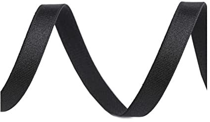 5M 10 mm Breite Satin BH-Träger Gummiband Ideal für BH-Trägern, Dessous, Schultergurten (schwarz)