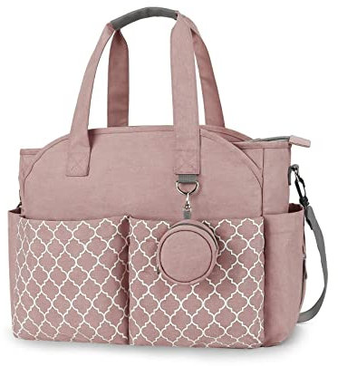 MEYTEILAY Grand sac à langer pour maman avec station à langer, rose, Sacs à langer