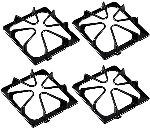 Upgraded W10447925 Burner Grate Replacement for Whirlpool Stove Parts 8.3x8.8 IN Gas Stove Grate Kenmore Maytag Gas Range Parts Amana Inglis Kirkland Cooktop Stove Top Grates Rack Set 4Pcs
