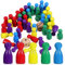 STOBOK 50Pcs Wooden Pawns, Multicolor Board Game Pieces with 2 Dice, Tabletop Game Markers, Chess Replacement Accessories for Tabletop Markers Chess Pieces Flight Chess and Other Gaming