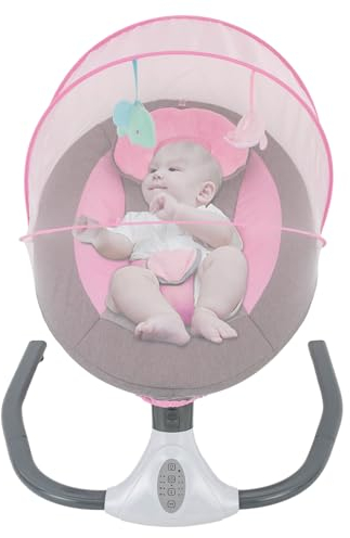 Altalena elettrica per bambini, con 12 musica, USB, Bluetooth, per bambini, con telecomando, timer per bambini sotto i 12 kg (rosa)