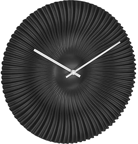 TFA Dostmann Funk Design-Wanduhr Rokoko, 60.3520.01, analog, exklusiv für TFA designt, extravagant, modern, schwarz-matt