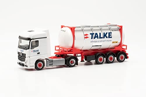 Herpa LKW Modell Mercedes-Benz Actros Bigspace '18 Swapcontainer-Sattelzug Talke, Miniatur im Maßstab 1:87, Sammlerstück, Made in Germany, aus Kunststoff