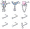 AVYRING 20G Nasenstecker L Form Silber Nasenpiercing Ring Chirurgenstahl Piercing Nase Herz Schmetterling Nostril Piercing Schmuck 12 Stück