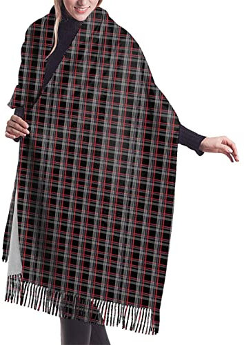 GQWJKSZ Gti Tartan Long & Wide Macinnes Hunting für Damen, ein original schottischer Tartan-Schal mit Kaschmirgefühl, warmer Winterschal, 194,9 x 68,6 cm