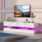 SogesHome TV Lowboard Wandmontierter TV-Schrank LED TV-Möbel mit 2 Schränken und 4 großen Schubladen 16-farbige LED-Beleuchtung Wandschrank für bis zu 55 Zoll Fernseher Weiß 130 * 33 * 15 cm