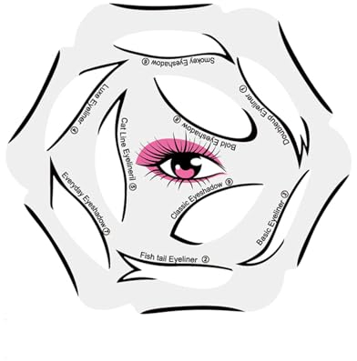 2 Blätter 6 in 1 Eyeliner Schablone,Lidstrich Schablone,Eyeliner Stempel,Wiederverwendbare Eyeliner Schablonen,Lidschatten Schablonen für Augen,Perfekt für Make up Anfänger