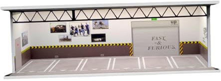 perfk 1/64 Diorama Vetrina per Auto Modello di Auto in Lega Espositore per Giocattoli con luci Protettivo Parcheggio Realistico Modello di Garage per Auto, Un