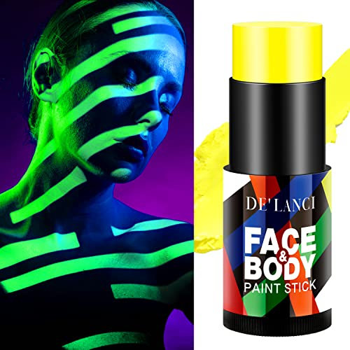 Maquillaje de Halloween Negro Blanco (Amarillo Neón)
