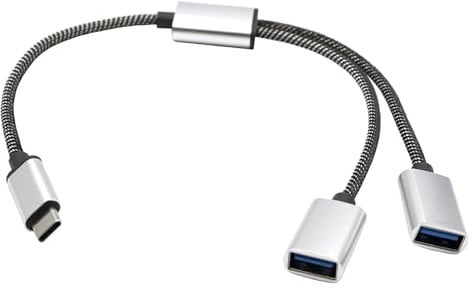 USB C Male To Dual USB Female Cable Adapter, Type C To Dual USB 2.0 AdapterC Male To Double Female Converter For Type-C Mobile Phone Computer Connects To Mouse Keyboard Mobile Hard Disk