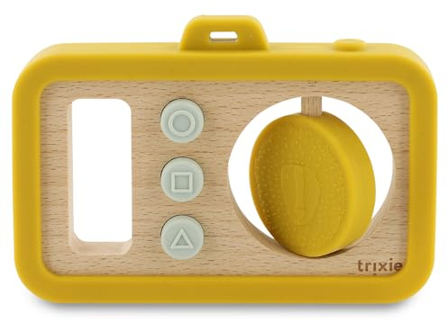 Trixie Appareil photo en bois et silicone pour bébé – Mr. Lion | Jouet d'activité sensorielle pour bébés et tout-petits | Sûr et durable | Jeu imaginatif