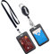 2 Porte Badges Coulissants avec Fêtres, AZWOOD Porte Carte Plastique Vertical, 1 Ensemble Comprend - Cordon, Porte Badge Enrouleur et Rigide étui étanche pour Porte Cartes d'Identification