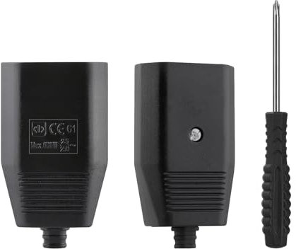 2 Stücke Eurokupplung Flach, Euro Kupplung 230v Flach,Schuko Kupplung Flach, Eurostecker Flach für Schuko Stecker Flach(Schwarz),Kupplung 230V, Geeignet für Tischlampen, Beleuchtungsgeräte.