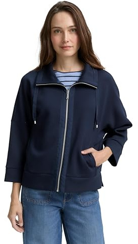 Tom Tailor Damen Boxy Fit Scuba Sweatjacke