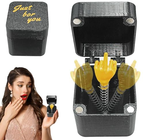 Hurifeng Mittelfinger Box Lustiges Geschenk: Mittelfinger in der Box Nervige Geschenkbox mit Mittelfinger Gartenzwerg Stinkefinger Prank Box