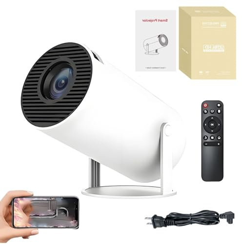 Cineglow Projector,2025 New Pocketbeam Smart 180° Projector,Smart Mini Bedroom Projector with Wifi and Bluetooth(White)