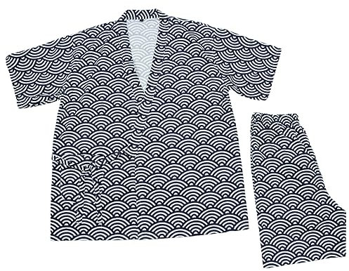 TOYANDONA Kimono Giapponese Corto Casa Per Pantaloncini Boxe Pigiama Giapponese Adatto Per Spa Sauna Hotel