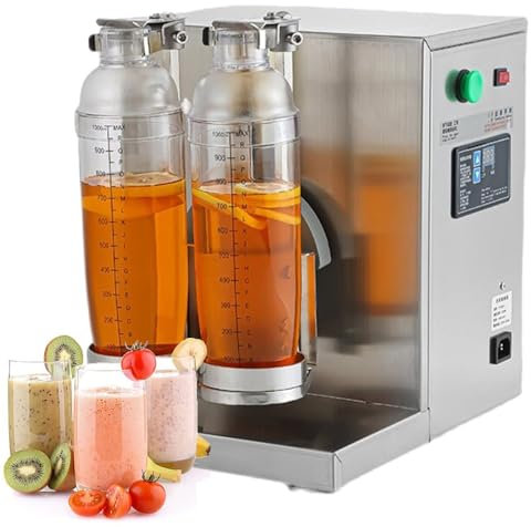 Auto Milchtee Shaker Schüttel Maschine | Gewerblicher Edelstahl Doppelrahmen | 350-1000ml Kapazität, 1-120 Sekunden-Timer | Getränkemixer für Bubble Boba Tea Koffee Milchtee Cocktail
